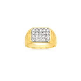 9ct-Gold-100ct-Lab-Grown-Diamonds-Pave-Top-Mens-Ring-Size-W on sale