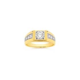9ct-Gold-Lab-Grown-Diamonds-Solitaire-Channel-Set-Gents-Ring on sale