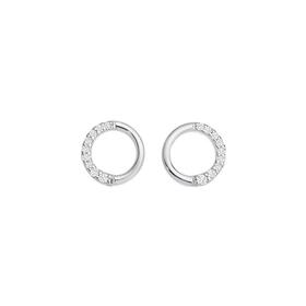 Sterling+Silver+Cubic+Zirconia+Open+Circle+Stud+Earrings