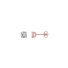 9ct+Rose+Gold+Cubic+Zirconia+Stud+Earrings