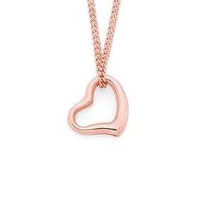 9ct+Rose+Gold+Floating+Heart+Pendant