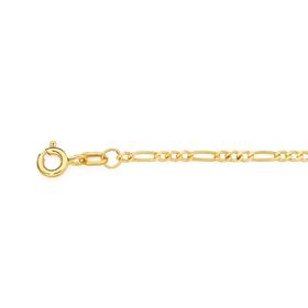 9ct-Gold-19cm-Solid-Diamond-Cut-Figaro-31-Bracelet on sale