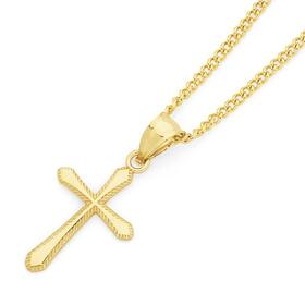9ct-Gold-Fluted-Cross-Pendant on sale