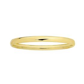 9ct+Gold+on+Silver+6x65mm+Polished+Half+Round+Bangle