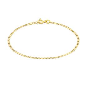 9ct+Gold+19cm+Solid+Open+Curb+Bracelet