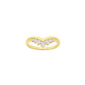 9ct-Gold-Diamond-V-Shape-Ring on sale