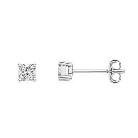 9ct-White-Gold-Diamond-Square-Stud-Earrings on sale