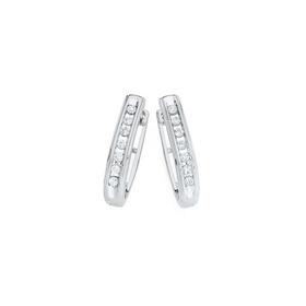 9ct-White-Gold-Diamond-Nick-Set-Huggie-Earrings on sale