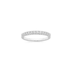 9ct+White+Gold+Diamond+Band