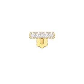 9ct+Gold+Multi-Square+Cubic+Zirconia+Bar+Flat+Back+Labret