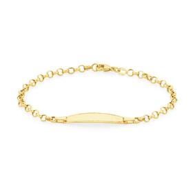 9ct+Gold+15cm+Hollow+Belcher+I.D.+Bracelet