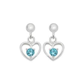 Sterling+Silver+Light+Blue+Cubic+Zirconia+Heart+Drop+Earrings