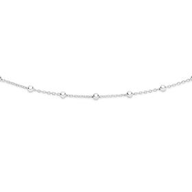 Italian-Sterling-Silver-45cm-Ball-Station-Cable-Chain on sale