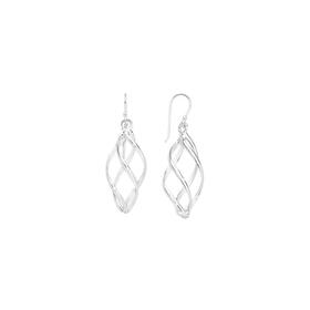 Sterling+Silver+Double+Open+Twist+Drop+Hook+Earrings