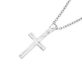 Silver-Dia-Cut-15mm-Cross-Pendant on sale