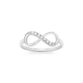 Sterling+Silver+Cubic+Zirconia+Fine+Infinity+Ring