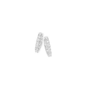 Sterling-Silver-Cubic-Zirconia-25x16mm-Inside-Out-Huggie-Earrings on sale
