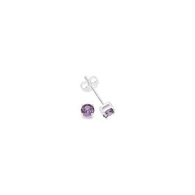 Sterling+Silver+Cubic+Zirconia+Stud+Earrings