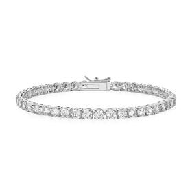 Sterling-Silver-Round-Cubic-Zirconia-19cm-Tennis-Bracelet on sale