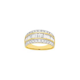Alora-9ct-Gold-Lab-Grown-Diamond-Three-Row-Dress-Band on sale