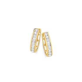 Alora+10ct+Gold+1%2F2+Carat+TW+Lab+Grown+Diamond+Channel+Set+Huggie+Earrings
