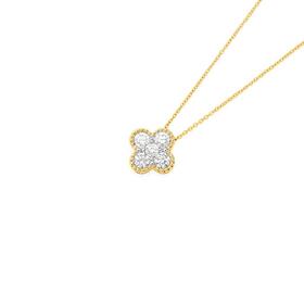 Alora-10ct-Gold-Lab-Grown-Diamond-Clover-Slider-Necklet on sale