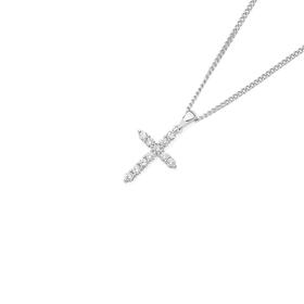 Alora-10ct-White-Gold-Lab-Grown-Diamond-Cross-Pendant on sale