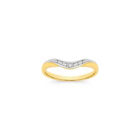 9ct+Gold+Diamond+Curve+Band