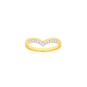 9ct-Gold-Diamond-V-Shape-Ring on sale