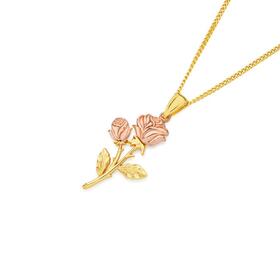 9ct-Gold-Two-Tone-Roses-Pendant on sale