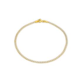 9ct-Gold-Two-Tone-19cm-Solid-Diamond-Cut-Curb-Bracelet on sale