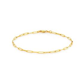 9ct-Gold-19cm-Solid-Paperclip-Bracelet on sale
