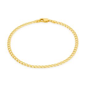 9ct-Gold-20cm-Bevelled-Curb-Bracelet on sale