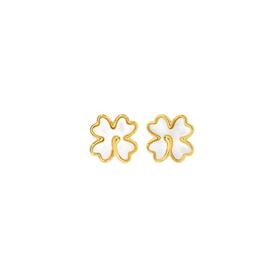 9ct-Gold-Mother-of-Pearl-Clover-Stud-Earrings on sale
