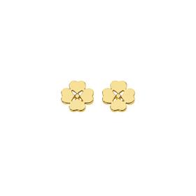 9ct-Gold-Four-Leaf-Clover-Stud-Earrings on sale