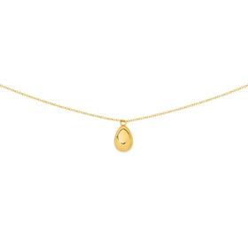 9ct+Gold+Polished+Teardrop+45cm+Necklet