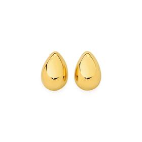 9ct+Gold+Polished+Teardrop+Stud+Earrings