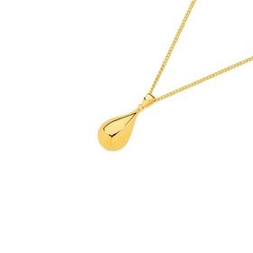 9ct+Gold+Large+Puff+Teardrop+Pendant