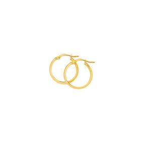 9ct+Gold+3x15mm+Half+Round+Hoop+Earrings