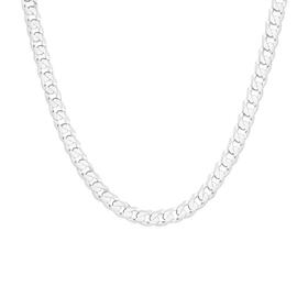 Sterling+Silver+45cm+Concave+Curb+Chain+-+Made+In+Italy