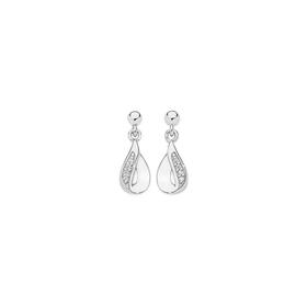 Sterling-Silver-Cubic-Zirconia-Pear-Swirl-Drop-Stud-Earrings on sale