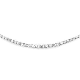 Sterling-Silver-Cubic-Zirconia-455cm-Graduated-Tennis-Necklace on sale