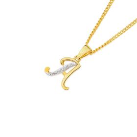 9ct+Gold+Diamond+Initial+A+Pendant