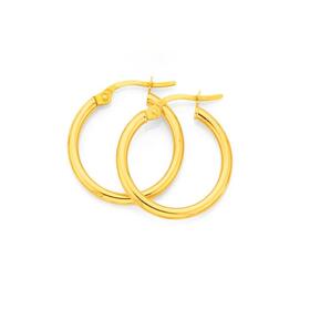 9ct+Gold+2x15mm+Polished+Hoop+Earrings
