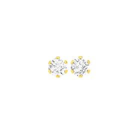 9ct+Gold+Cubic+Zirconia+Stud+Earrings