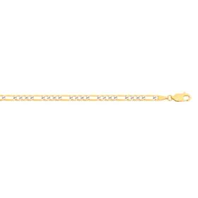9ct-Gold-Two-Tone-19cm-Solid-Diamond-Cut-Fiagro-31-Bracelet on sale