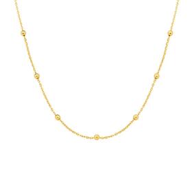 9ct-Gold-45cm-Polished-Beaded-Trace-Chain on sale