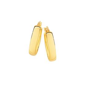 9ct-Gold-4x15mm-Half-Round-Hoop-Earrings on sale