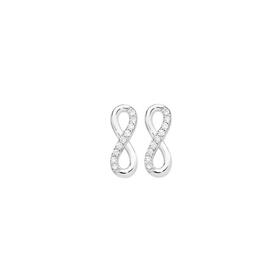 Silver-CZ-Polished-Infinity-Stud-Earrings on sale