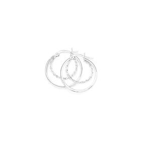 Silver-25mm-Twisted-Double-Hoop-Earrings on sale